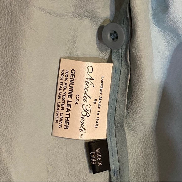 Nicola Berti perforated light suede jacket size L, read comments, NWT w/defect - Picture 4 of 9